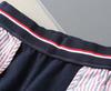 High-Quality Yarn-Dyed Four-Stripe All-Cotton Sweatpants, Unisex Casual Sports Series with Cuffed Long Pants
