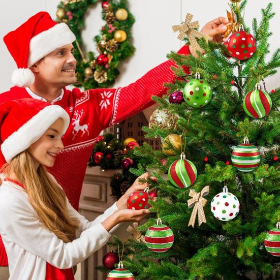 16 Pcs Christmas Ball Ornaments 2.36 Inch Shatterproof Plastic Balls Christmas Tree Hanging Decoration