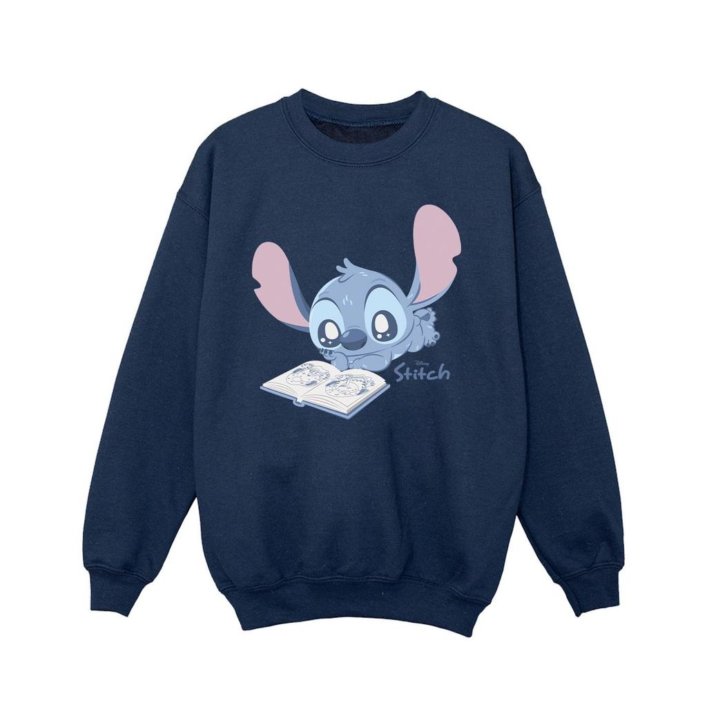Lilo & Stitch Girls Reading Lying Down Sweatshirt