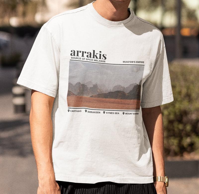 

Sci Fi Desert Planet T Shirt Cosmic Map Graphic Tee Sand New SpringSummer Arrivals Regular Fit Casual Streetwear Unisex Women S
