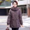 Winter foreign style age-reducing padded jacket versatile loose padded jacket women's middle-aged fashion thickened medium and long women's padded ja