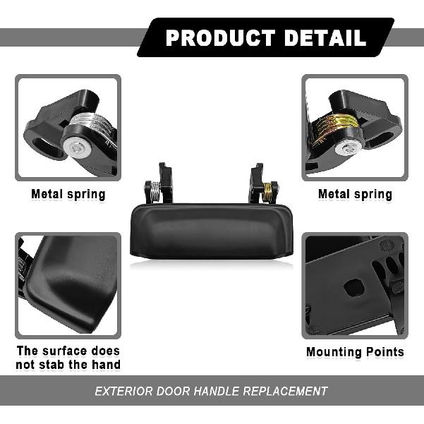 Exterior Door Handle Front Outside Left Driver Door Handle and Right Passenger Side Door Handle Replaces 2L5Z1022404BAA Compatible with Fo-rd Ranger