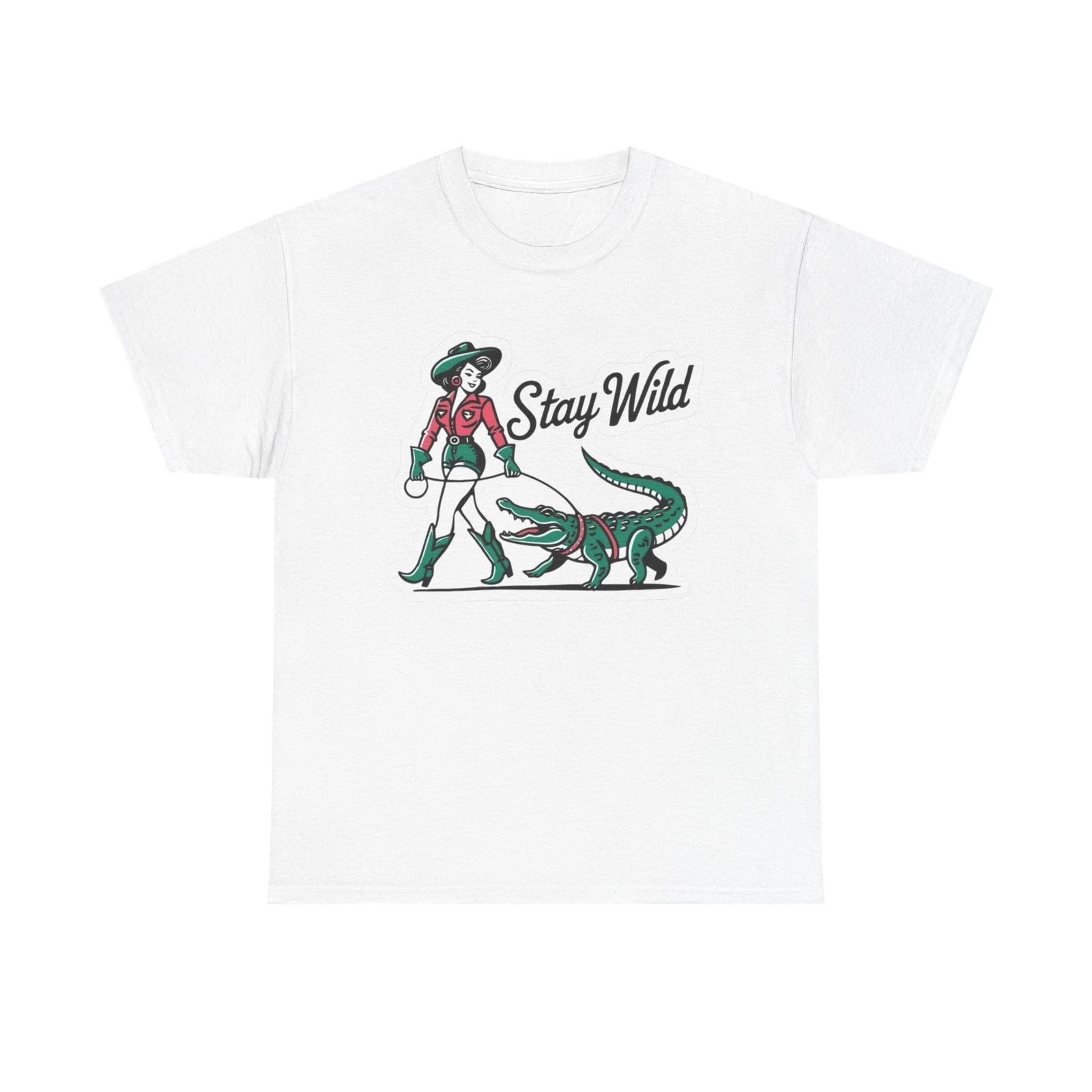 Stay Wild Women s Cowgirl Graphic T Shirt NEW Heavy Cotton Tee 2XL
