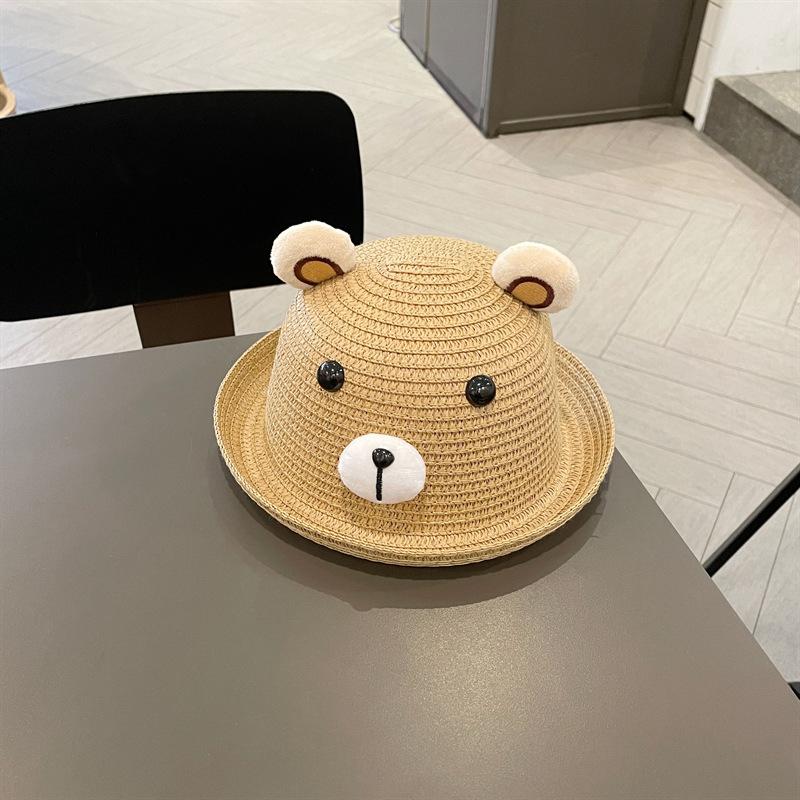 Baby hat male boomer spring and autumn thin cute super cute children's sunshade straw hat summer baby sun bucket hat boy