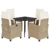 VidaXL Garden Dining Set with Cushions 5 Pcs, Table and Chairs with Adjustable Backrest, Outdoor Furniture, 3212803
