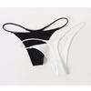 Bikini a perizoma a doppio strato in seta di latte a vita bassa con spalline sottili Lingerie per donna