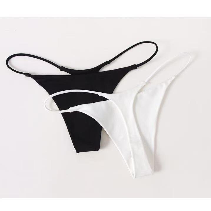 Bikini a perizoma a doppio strato in seta di latte a vita bassa con spalline sottili Lingerie per donna