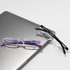 New Fashionable Anti Blue Light Reading Glasses for Men Casual Frameless Corrective eyewear for Women Classic Long-Distance Prescription eyeglass