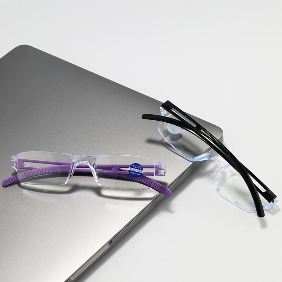 New Fashionable Anti Blue Light Reading Glasses for Men Casual Frameless Corrective eyewear for Women Classic Long-Distance Prescription eyeglass