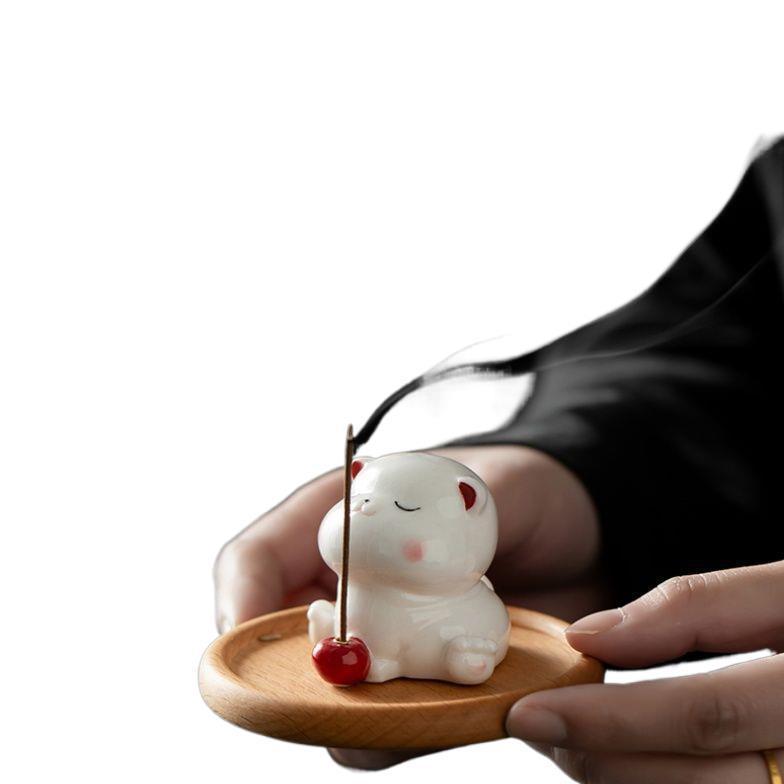 Creative Cute Kitten Ceramic Incense Holder and Burner