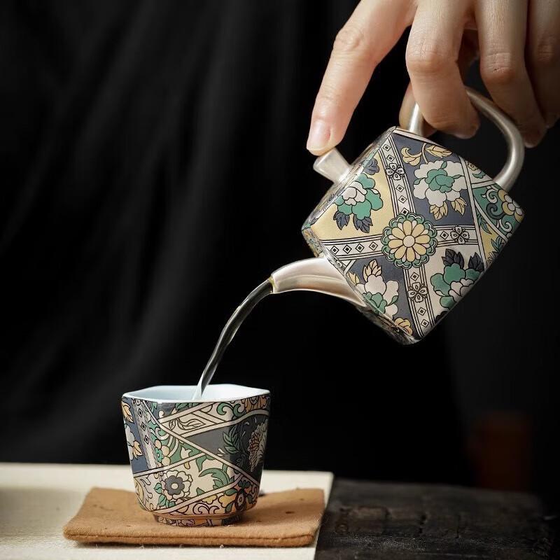 Chinese Style Enamel Ceramic Tea Set