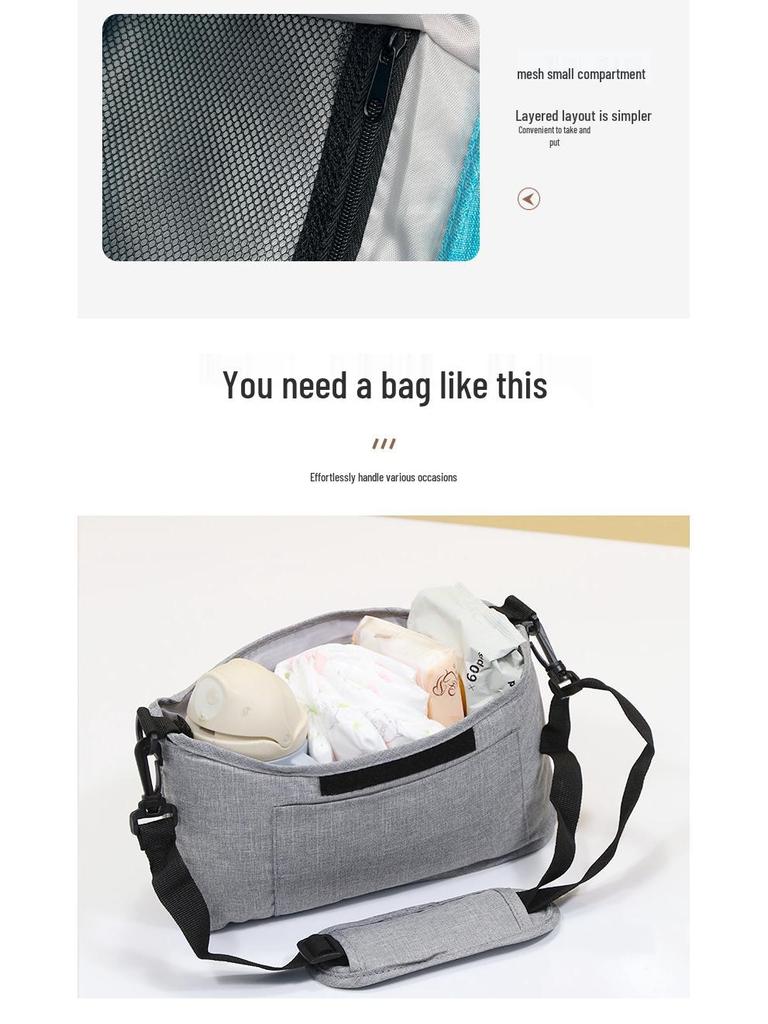Multifunctional Stroller Hanging Bag - Large Capacity Baby Bottle & Cup Storage, Single Shoulder Mummy Bag