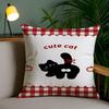 Cute Cartoon Cat Pillow Case Plush Fabric Soft Pillowcase Double Sided Print Sofa Cushion Cover Throw