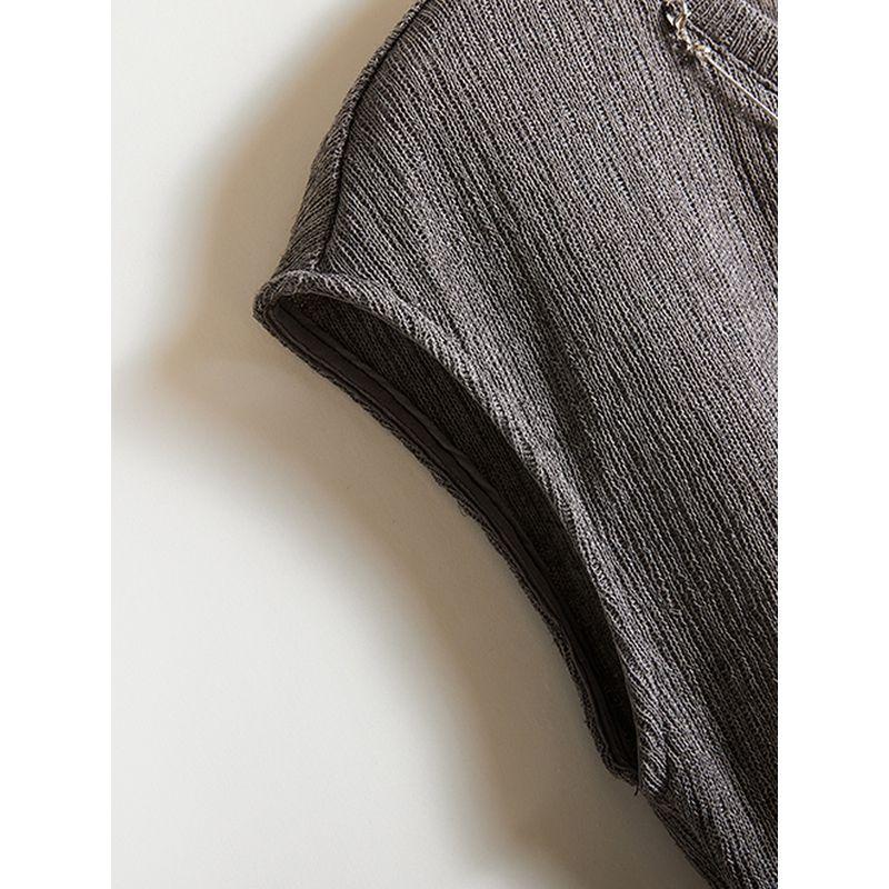 Chinese Fashion Two-piece Set! Women's Summer Shoulder Sleeve round Neck Knitting Sweater T-shirt + Cotton Skirt Overknee Skirt