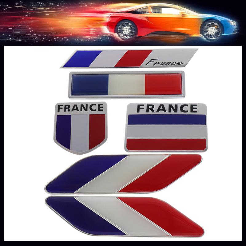 3D Premium Frankrikes flagg for SUV Off Road bil Motorpanser Skjerm Bakluke Hekkmalje Emblem Merkeklistremerke