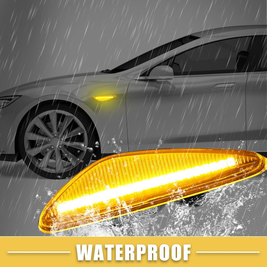 ABSOPRO LED Turn Signal Side Marker Front Row Driver and Passenger Compatible with Clear 1 Pair Lights, Lamps, F18950925, Seats, Mazda, ND, MX-5,
