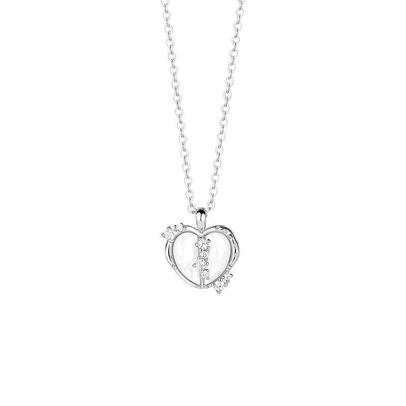 Fantasy Diamond Heart Necklace Princess Style Girl Heart New Collar Chain Necklace Ornament