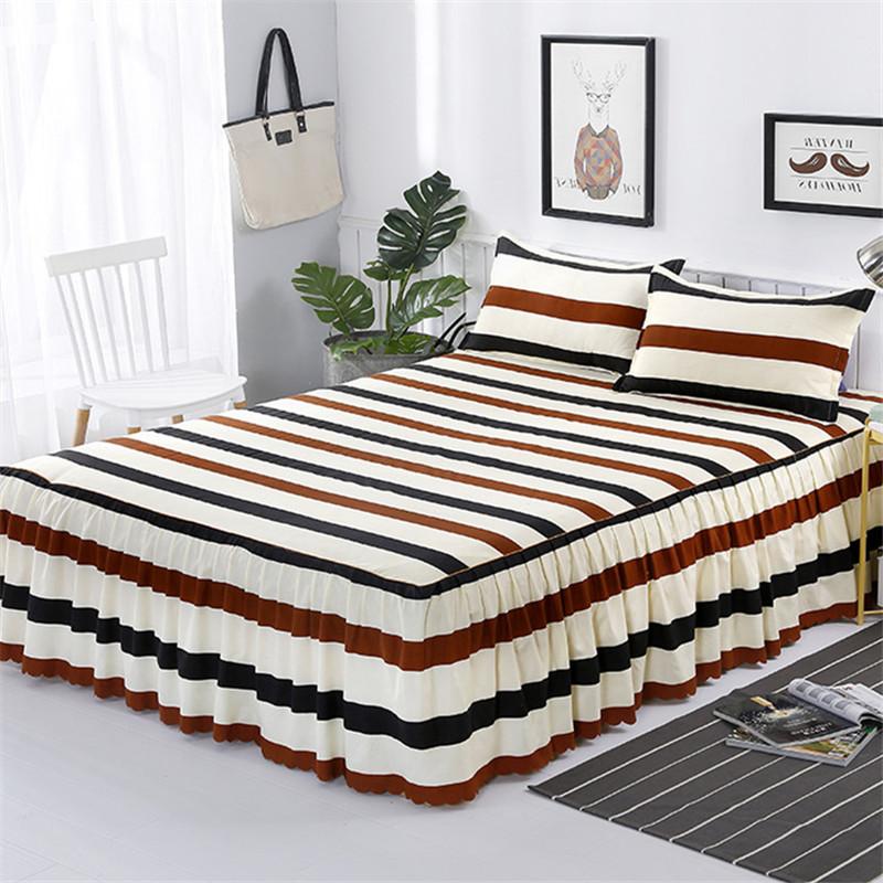 Europäischer Bettüberwurf Polyester Baumwolle Bettröcke Blumen Bunt Bettwäsche 150X200cm Queen Size Heimtextilien