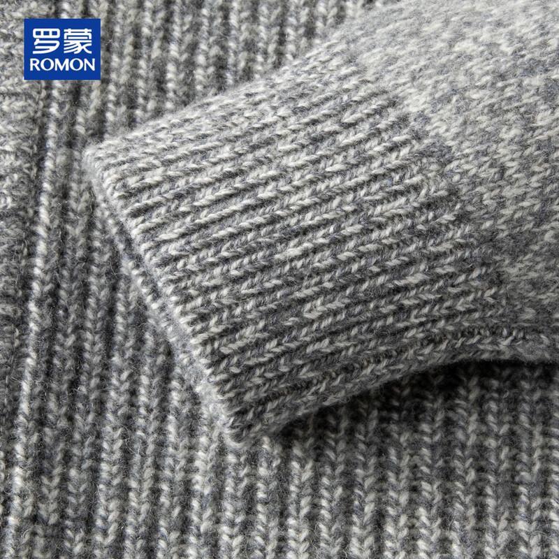 ROMON Men's 100% Pure Wool Chunky Knit Cardigan