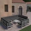 Day and Night - Day and Night 12-piece Garden Furniture Set with Gray Pine Wood Cushions