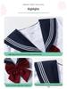 Navy Collar White Japanese School-Style Sailor Suit JK Uniform Skirt Set