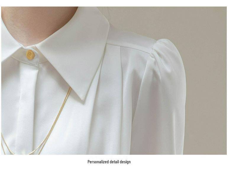 2024 Spring Elegant White Long-Sleeved Women's Top