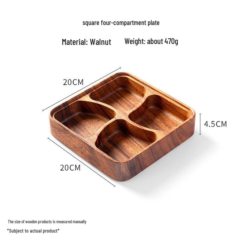Walnut Wood Fruit Bowl - Solid Wood Snack and Salad Plate
