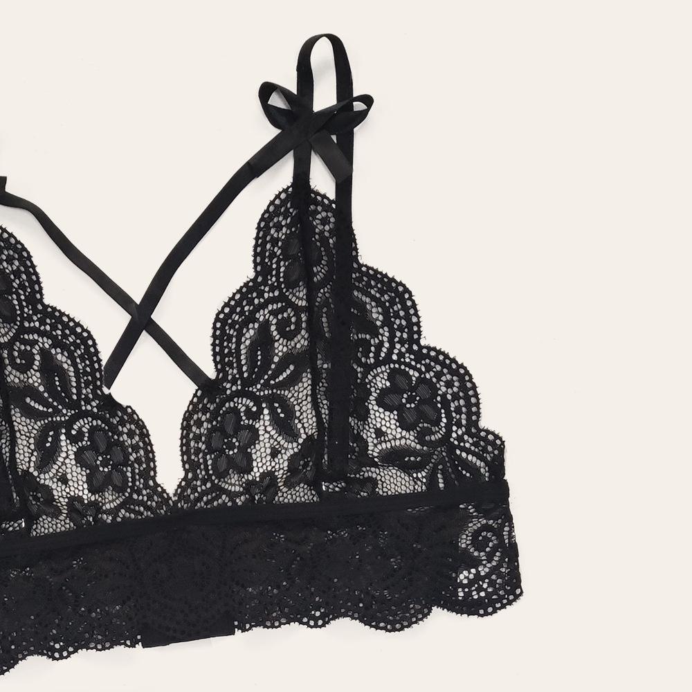 Sexy Lingerie 2-teiliges Set für Damen BH Höschen Spitze Transparent Unterwäsche