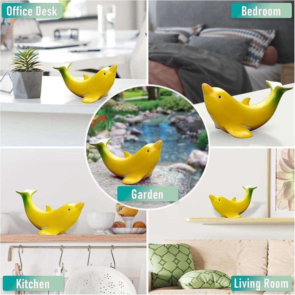 Creative Banana Dolphin Resin Sculpture Decorative Home Garden Accent Piece For Modern Minimalist Decor