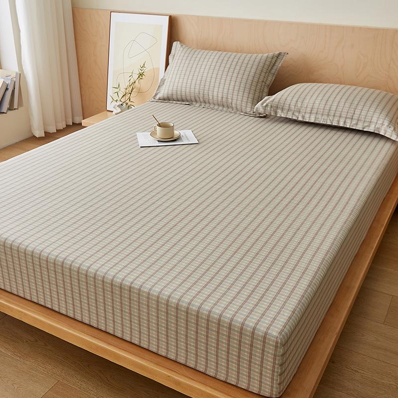 Fitted Sheet Dustproof Mattress Protector Non-slip Sheet Skin-friendly Breathable Dirty Washable Dormitory Fitted Sheet