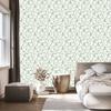 Wild Flowers Wallpaper White, Light Gray and Lime 50x1000
