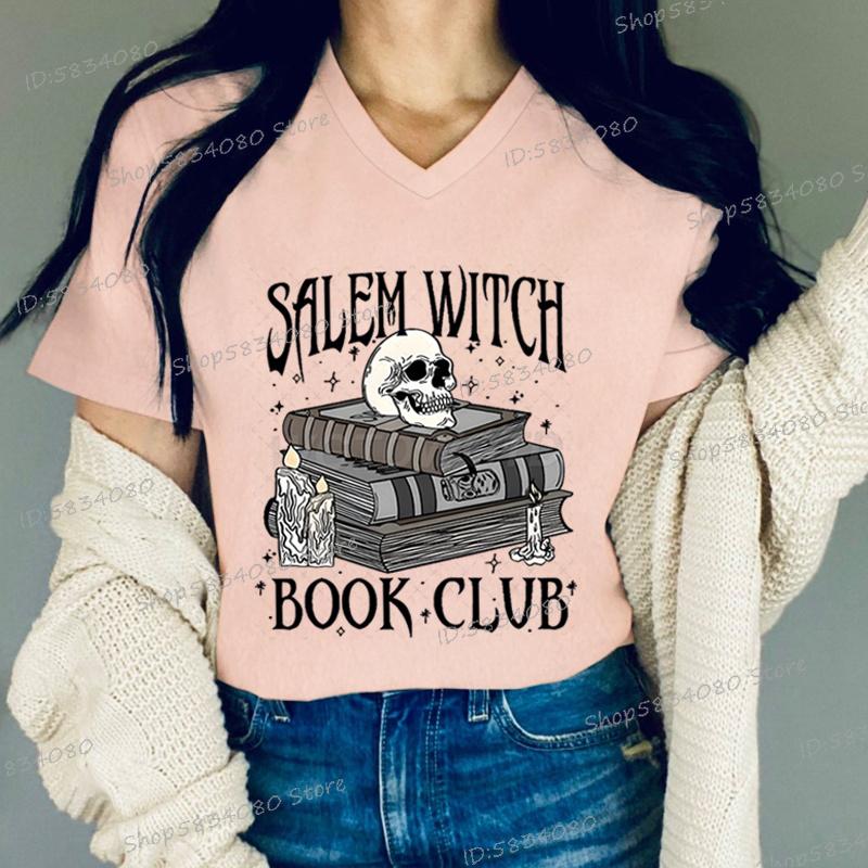 Witch Book Club Shirt for Women Bookish Halloween TShirt Spooky Book Lover Graphic Tee Top Spooky Season Reader Gift Tshirts