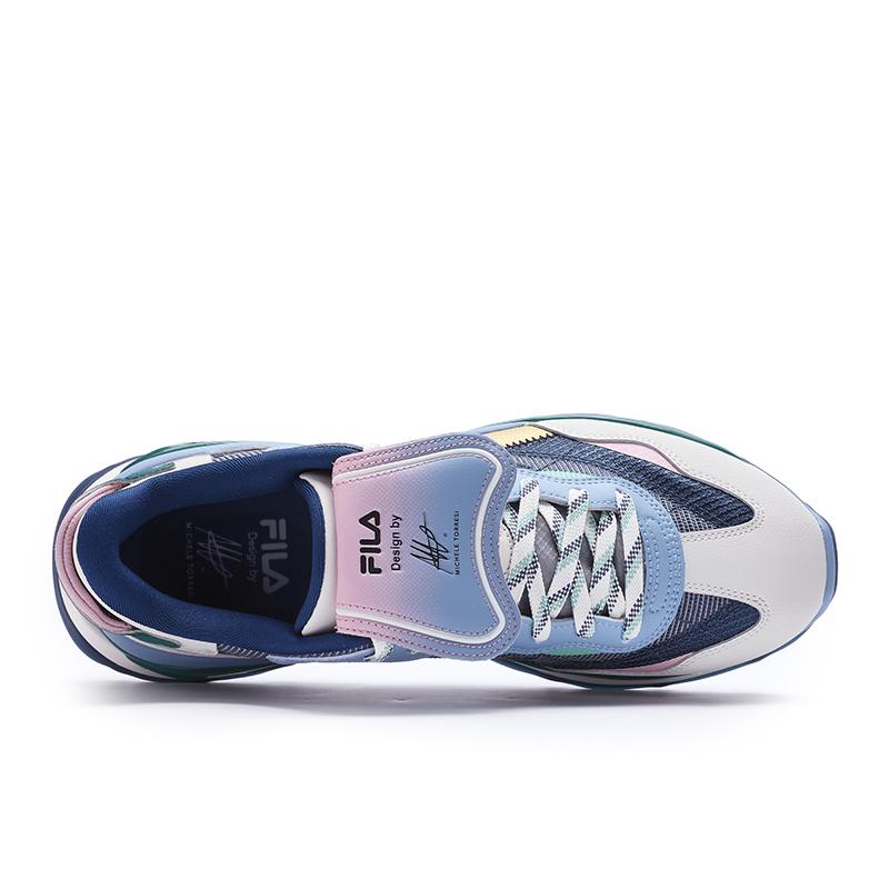 Fila KM2 PO Paris Colorway Retro Nostalgic Pioneer Trendy Lifestyle Durable Low-Top Casual Shoes Men Casual Shoes Blue White Gray F12M433109FBW