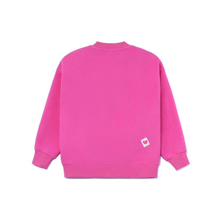 Li-Ning X Disney Toy Story Strawberry Bear Cartoon Print Plush Loose Pullover Sweatshirt Women Tops Dragon-Fruit AWDR758-1
