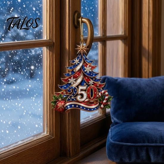 Festive Party Decor Christmas Acrylic Hanging Ornament, Glowing Tree for Window Eye Catching Ornament Wall, Holiday Decoration, Indoor Outdoor