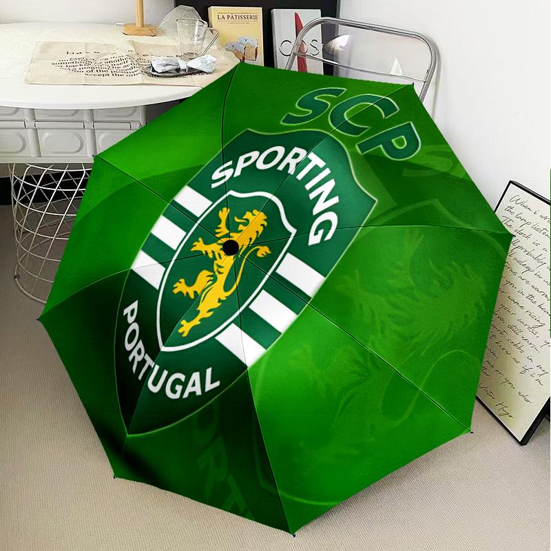 Sporting Portugal Crest Automatic Folding Umbrella - 8-Rib Travel Umbrella with Auto Open/Close & Portable Gifts for holidays or birthdays