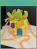 Mini Knit Pineapple Crossbody Bag With Flap Closure For Casual Daily Use
