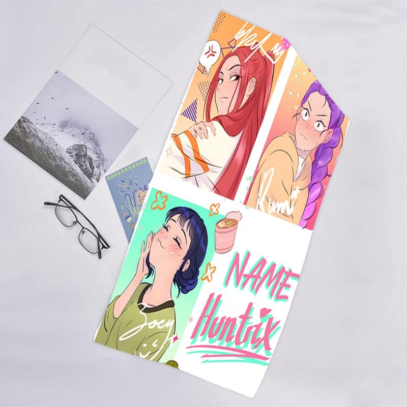 1pc KPop Demon Hunters28 Beach Towel with Custom Name, Beach/Swimming/Bath/Picnic/Camping Towel, Suitable for Seaside Beaches