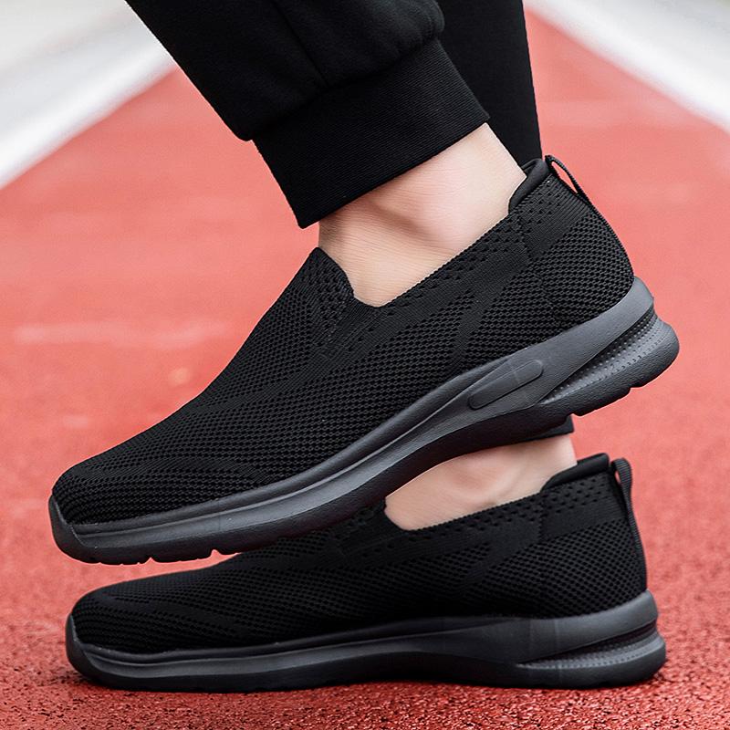 Couples Slip-on Casual Shoes Lightweight Flats Breathable Knitted Loafers Women Men Comfortable Daily Walking Shoes