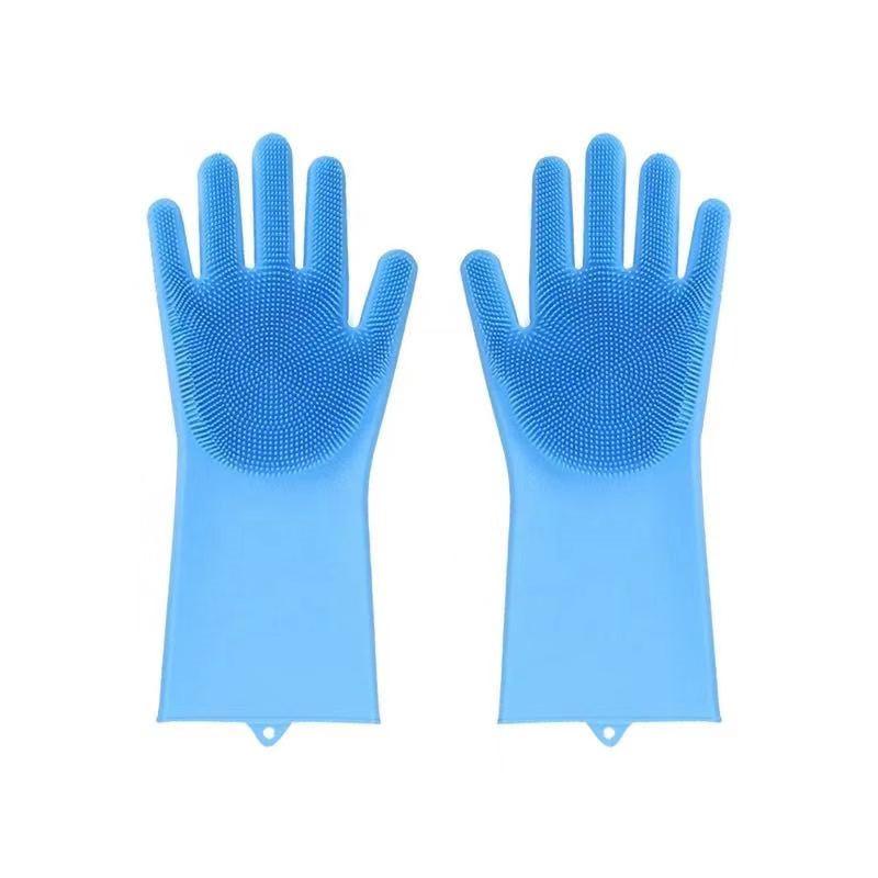 Mănuși de spălat vase Mănuși de silicon Perie de baie pentru animale de companie Curățarea bucătăriei de uz casnic Artefact Burete Scrubber Câini Pisici Perie de masaj