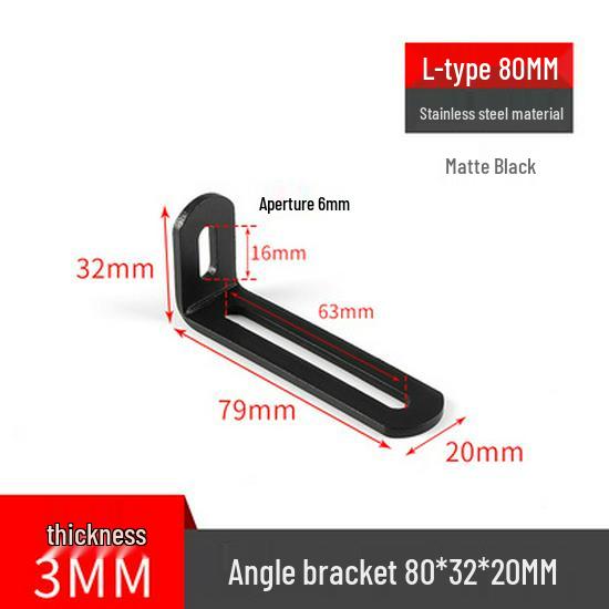 Stainless Steel 90° Movable L-Shaped Corner Bracket with Long Hole for Shelf Support