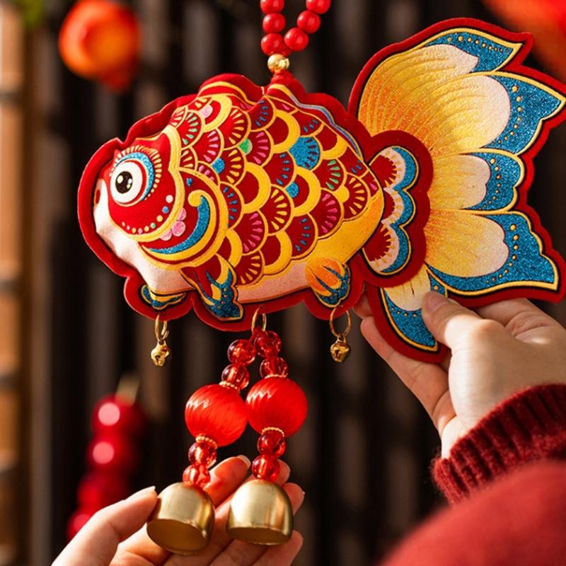 Strong Hook Fabric Festival Hanging Ornament For Chinese New Year Decoration Multi Purpose Accessories