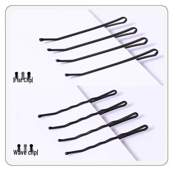 Elegant Black U-Shaped Hairpin with Barbed Waves