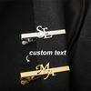 Clips de cravată personalizat cu litere duble Clasic Elegant Bijuterii pentru bărbați din oțel inoxidabil Clavetă de cravată cu inițiale Cadou pentru mireasă Nuntă