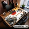 Koi Fish Theme Custom Mouse Pad Personalized With Name Text Customized Desk Mat For Office Home Decor