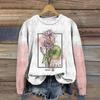 Lily Of The Valley Ombre Print Crew Neck Sweatshirt 3D Printed Women Casual Pullover