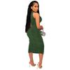 Xiaoyuan Women's Solid Color Sleeveless Bodycon Ruched Dress - Spring/Summer Collection