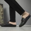 Mode Mode Bequeme Herren Muller Schuhe Italienische Herren Hausschuhe Echtes Leder Slipper Lässig Outdoor Rutschfest Halbslipper Herren Alles kombinierbar