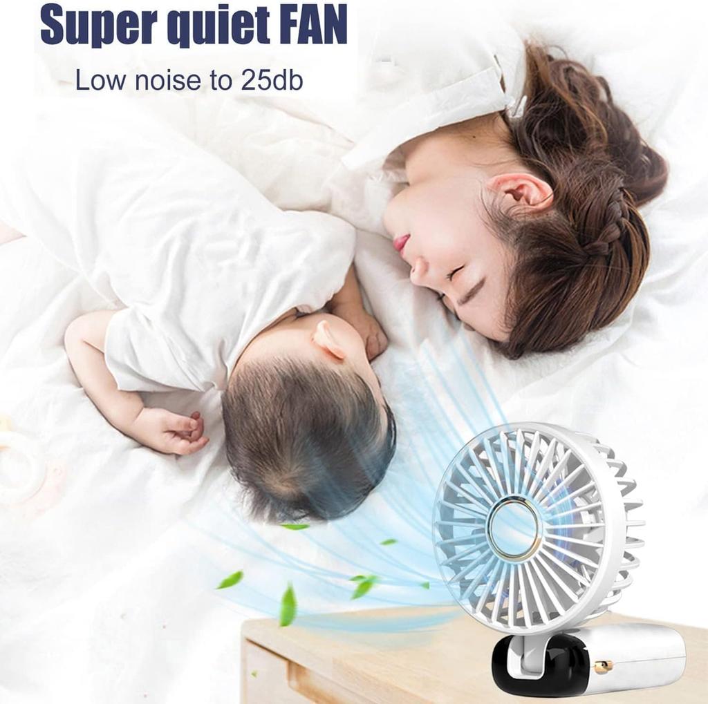 Handheld Mini Fan 1800mAh Foldable Portable Desk Outdoor Neck Hanging 5 Speed USB Rechargeable Fan Phone Stand Display Screen