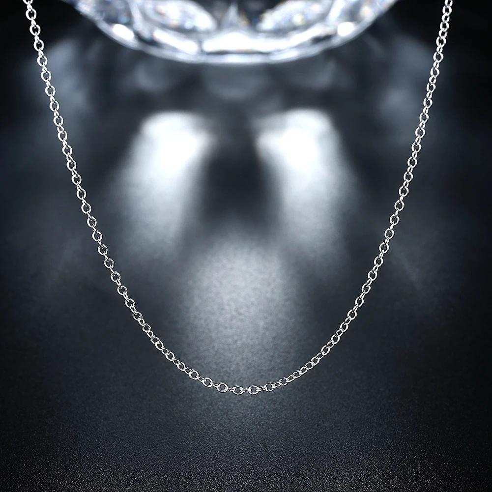 10PCS 925 sterling silver 1MM Rope circle chain necklace for women 45-60CM fashion party wedding Jewelry Christmas gifts